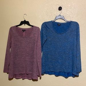Jones New York Bundle 2 Tops Blue Pink Size L SOFT